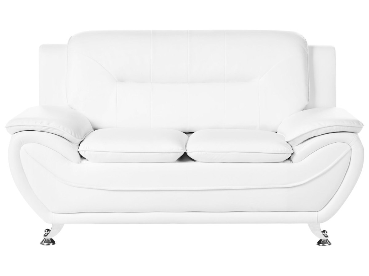 Sofa dla 2 osób LEIRA Ekoskóra Biały