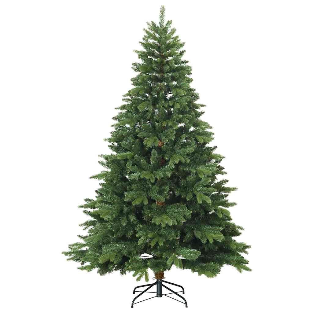 Sztuczna choinka z zawiasami Zielony 210 cm PVC, PE i stal