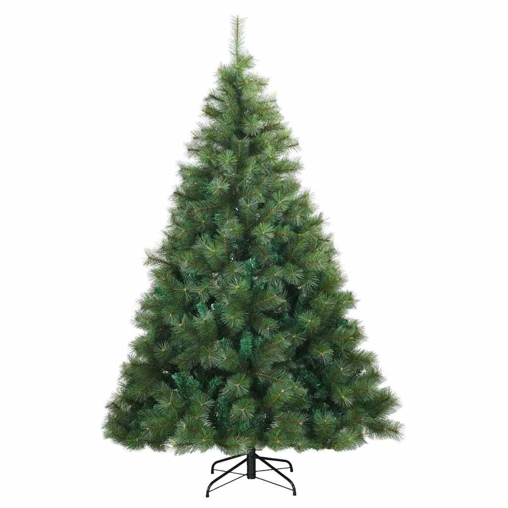 Sztuczna choinka z zawiasami zielony 210 cm PVC, stal
