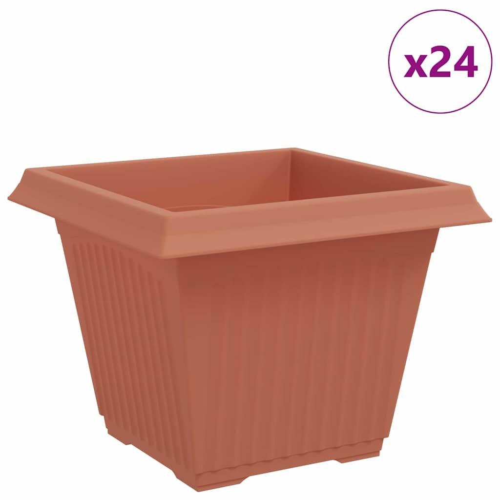Kwadratowa doniczka na kwiaty 24 szt. Czerwony ceglasty