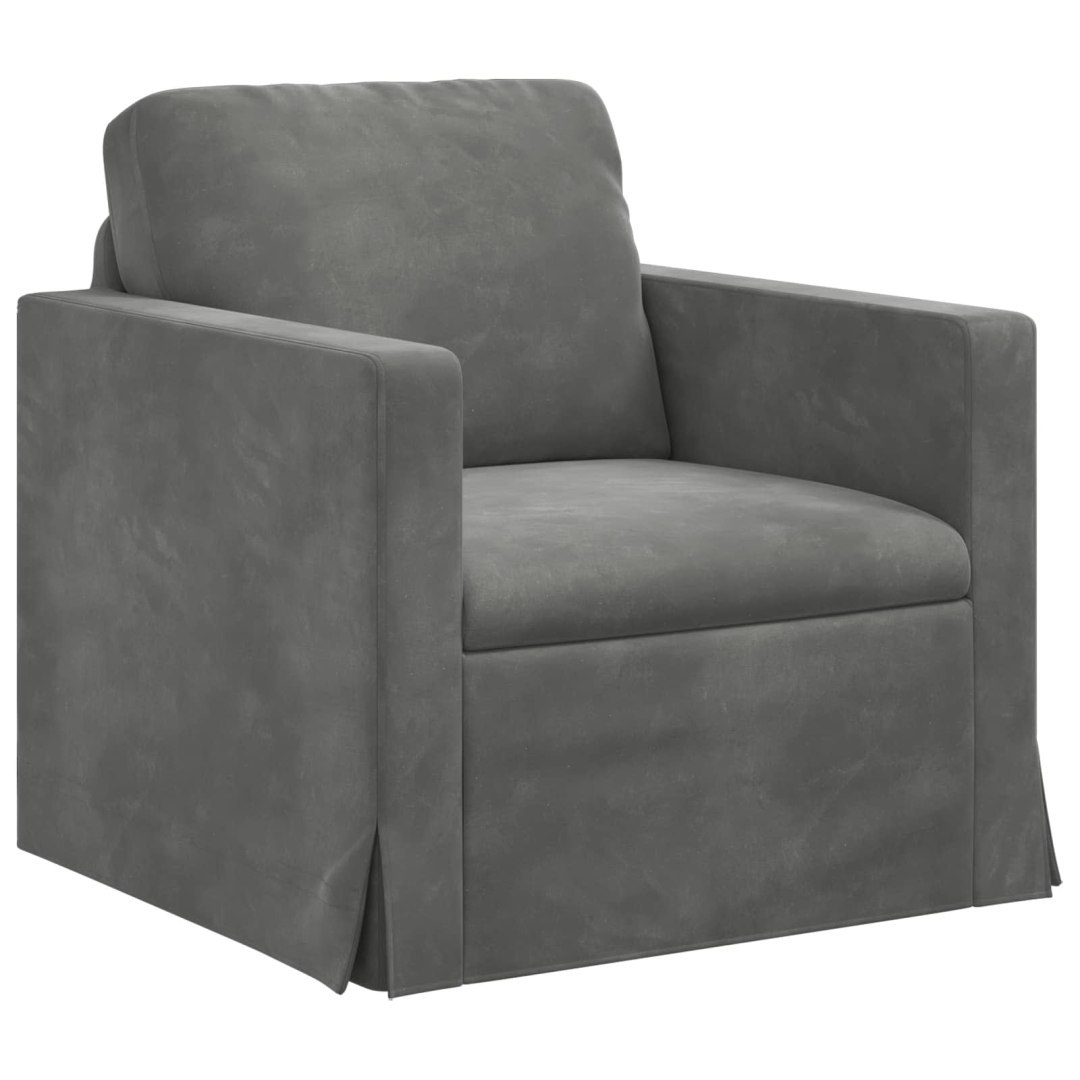 Sofa Ciemnoszary 78 x 78 x 80 cm Aksamit