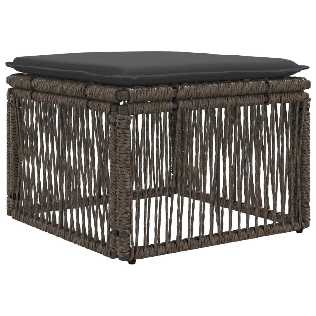 Taboret Szary polirattan
