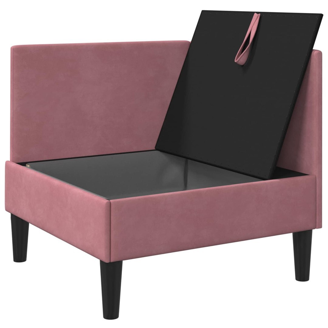 Sofa z miejscem do przechowywania różowy Welur