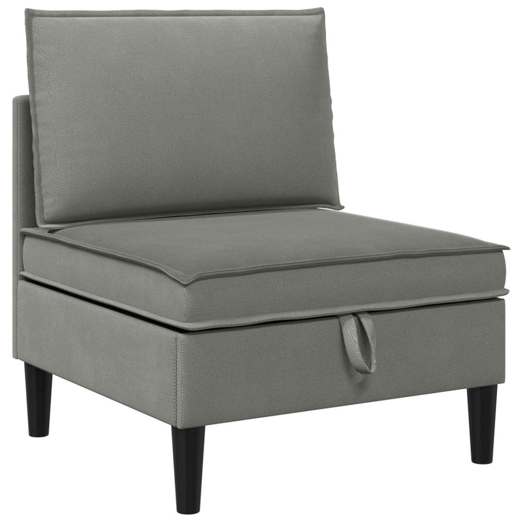Środkowa Sofa z Przechowywaniem ciemnoszary Welur