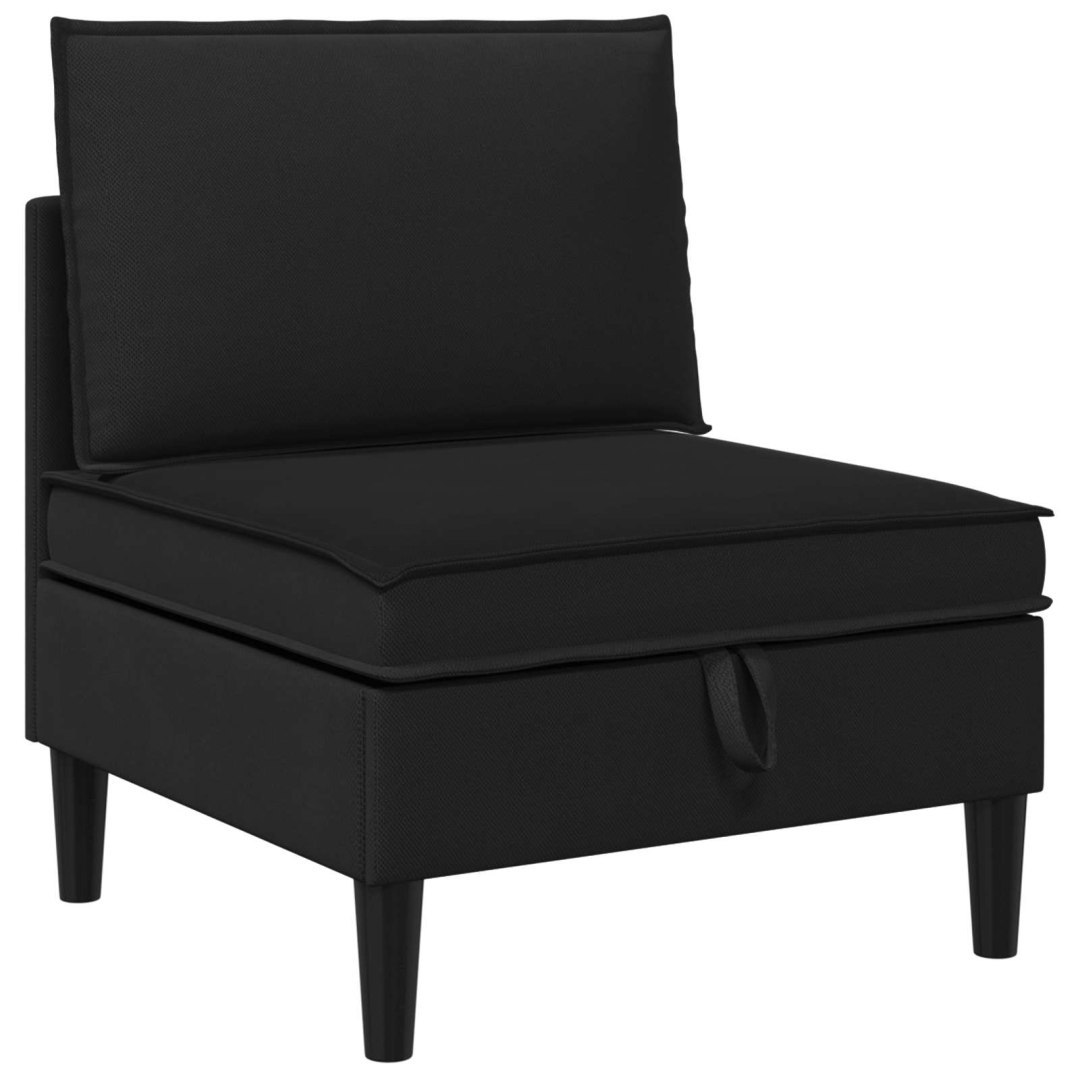 Środkowa Sofa z Przechowywaniem Czarny Welur