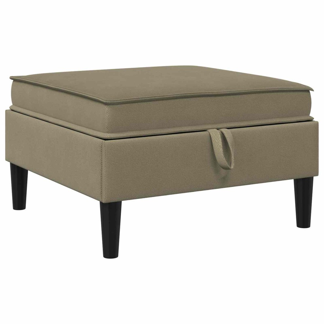 Pufa z przechowywaniem Khaki Welur