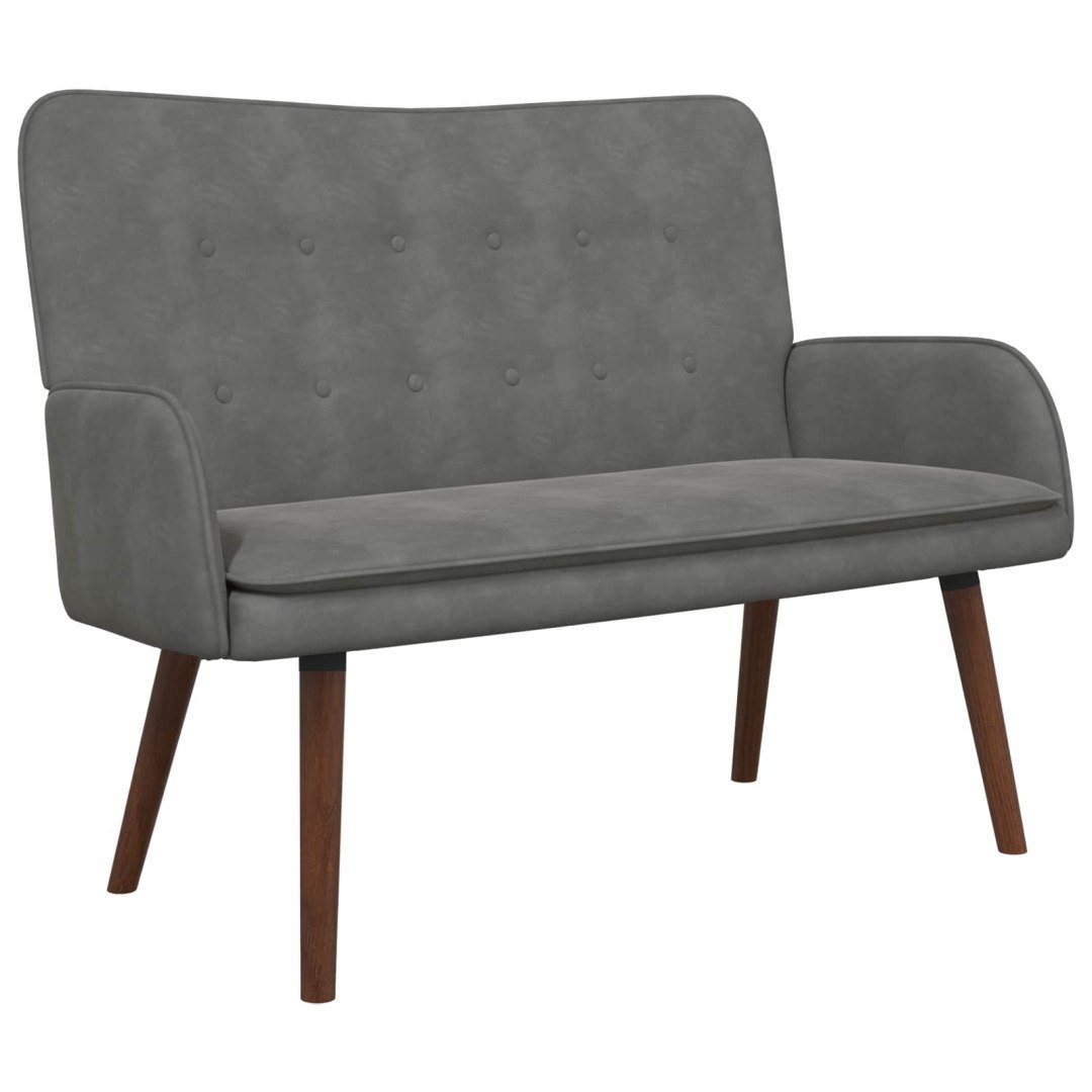 Sofa dwuosobowa ciemnoszary 115 x 61 x 87 cm Welur