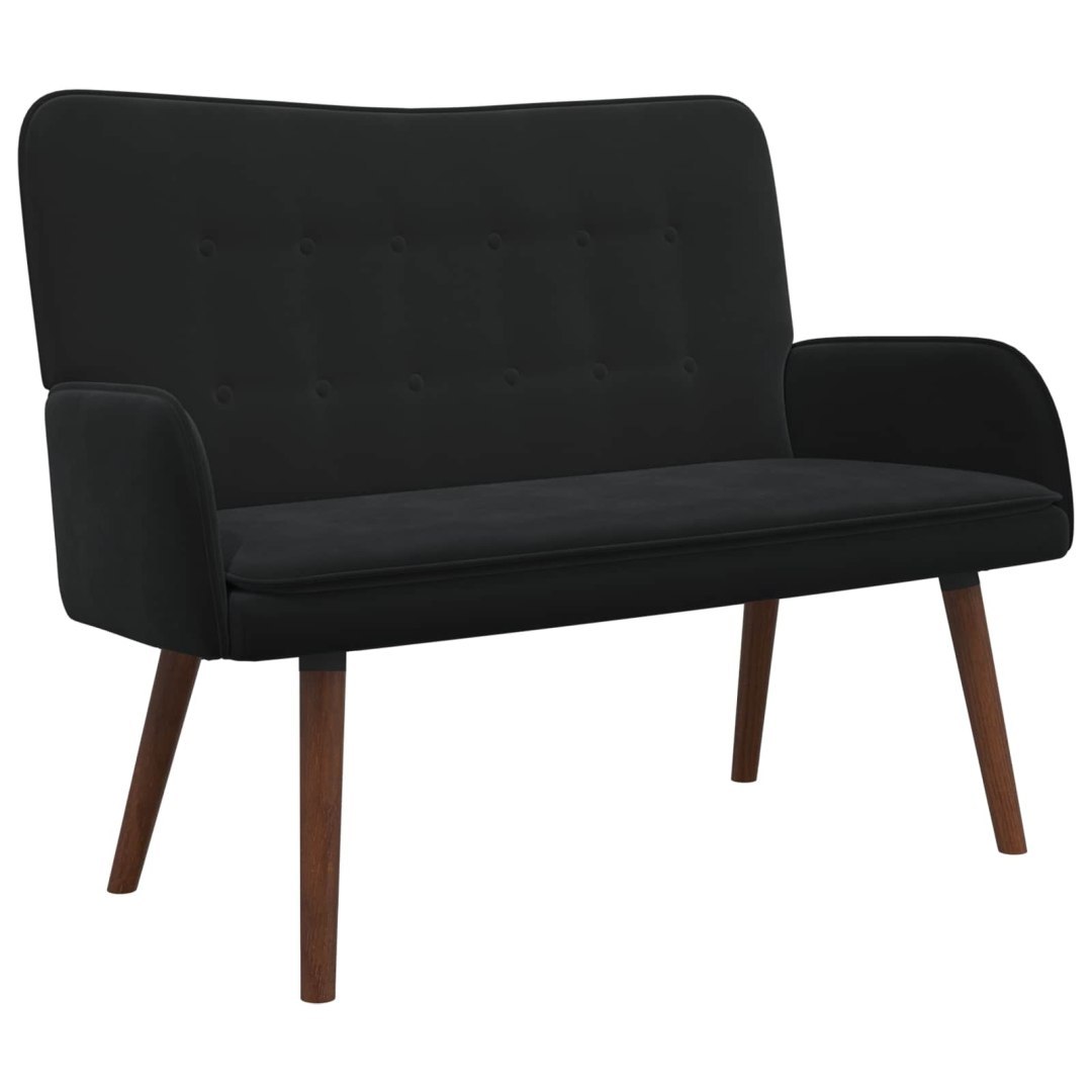 Sofa dwuosobowa Czarny 115 x 61 x 87 cm Welur