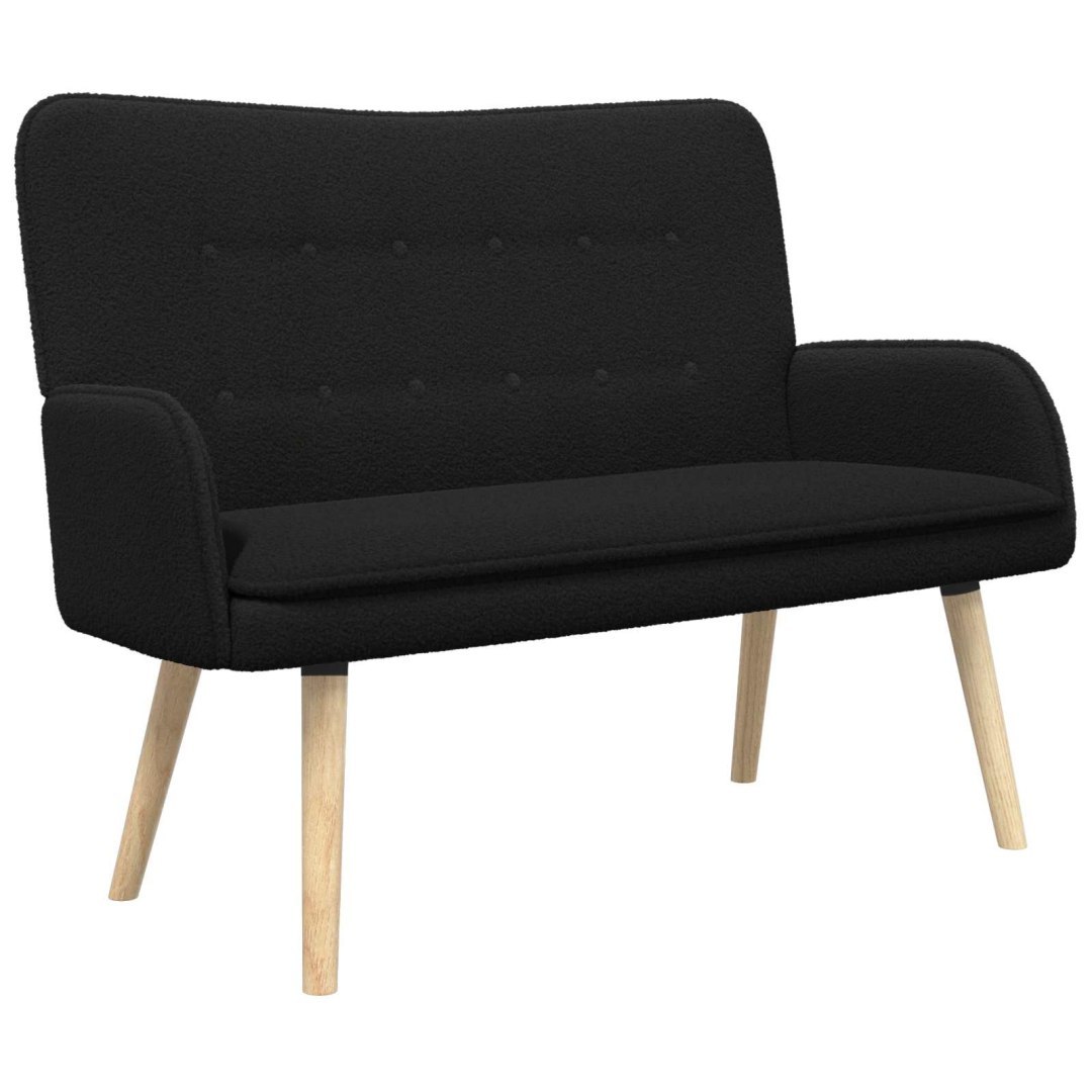 Sofa dwuosobowa Czarny 115 x 61 x 87 cm Bouclé