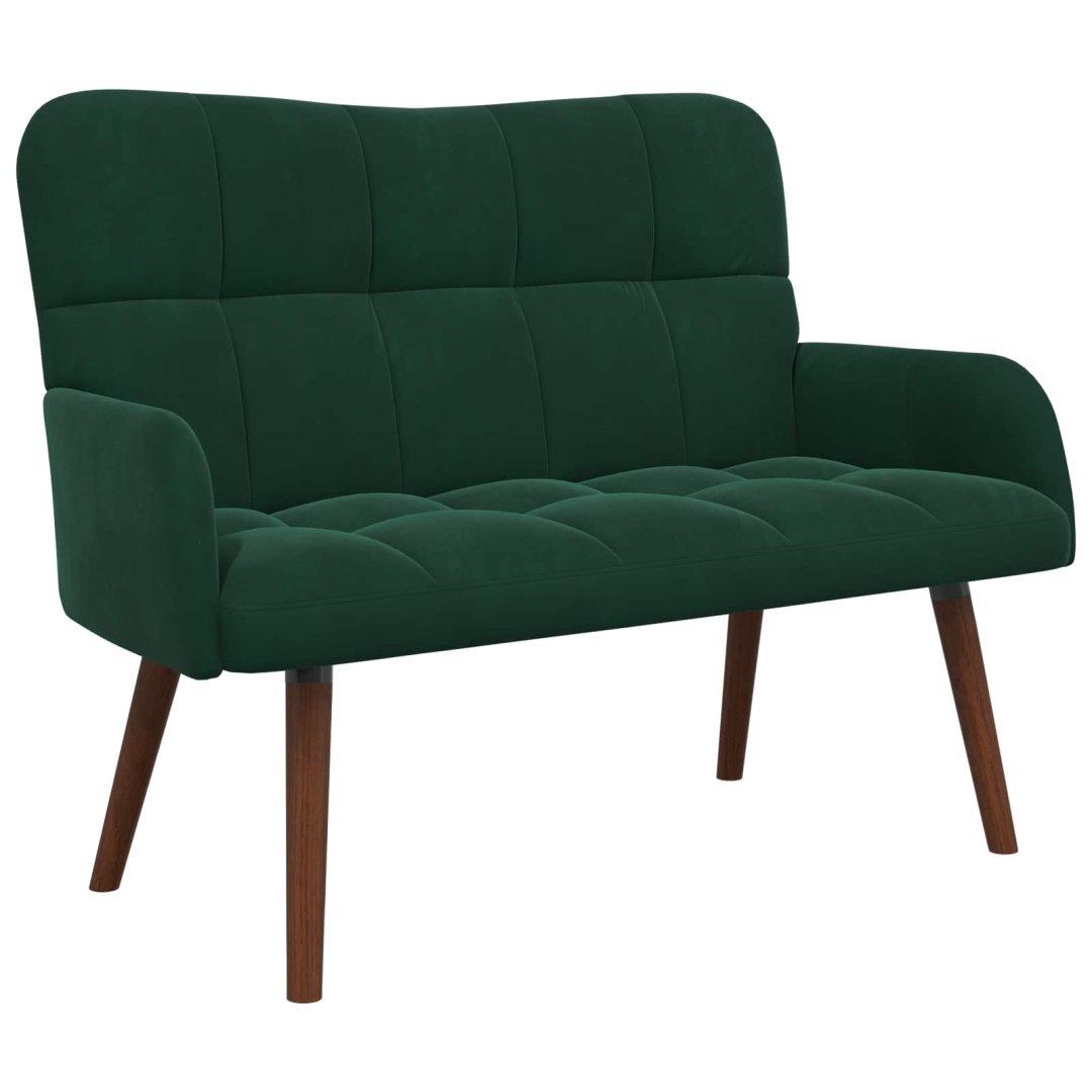 Sofa dwuosobowa Ciemnozielony 115 x 61 x 87 cm Welur