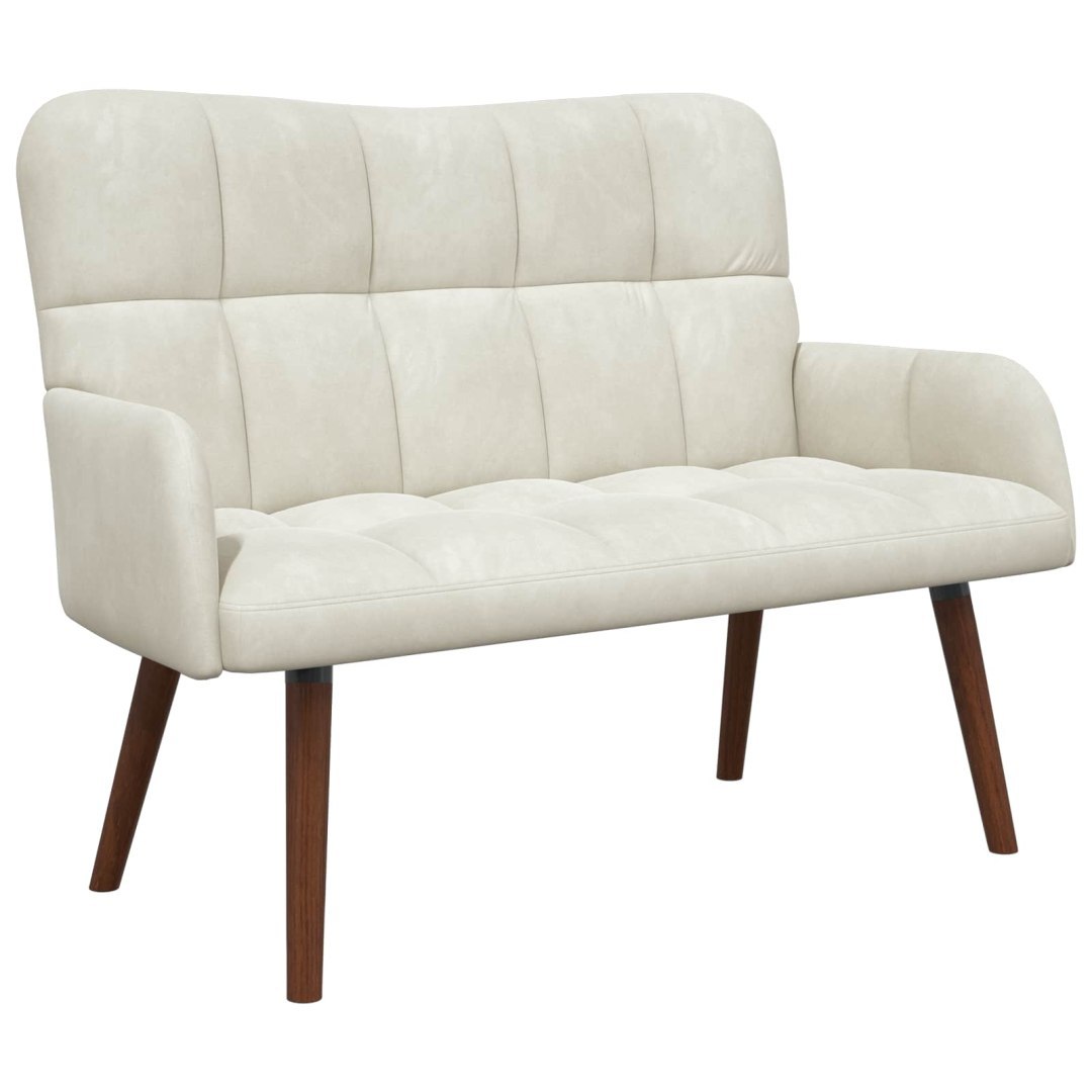Sofa dwuosobowa kremowy 115 x 61 x 87 cm Welur