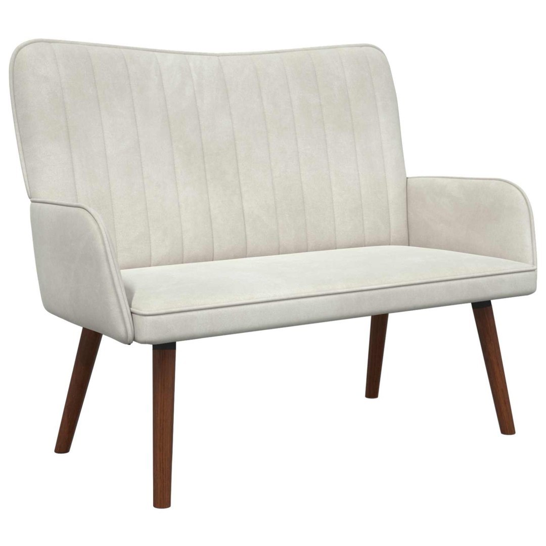 Sofa dwuosobowa kremowy 115 x 61 x 87 cm Welur