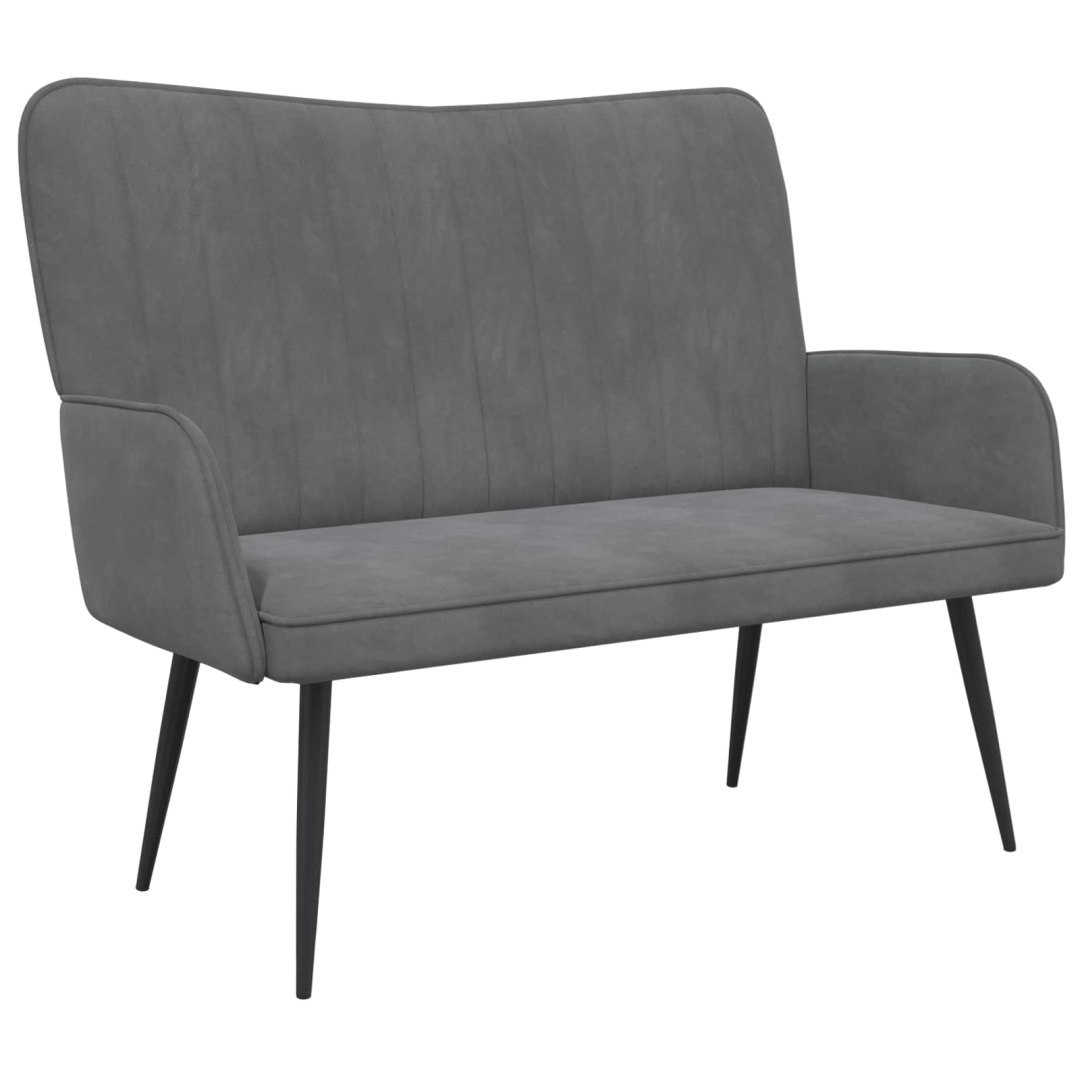 Sofa dwuosobowa ciemnoszary 115 x 61 x 87 cm Welur