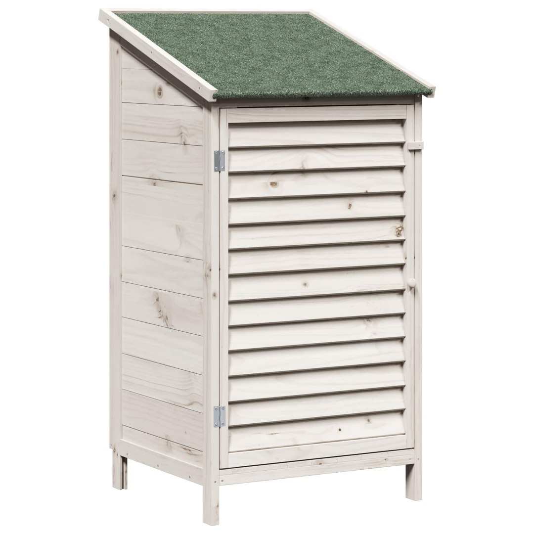 Shed ogrodowy Biały 59,5 x 56 x 113,5 cm Drewno Świerkowe