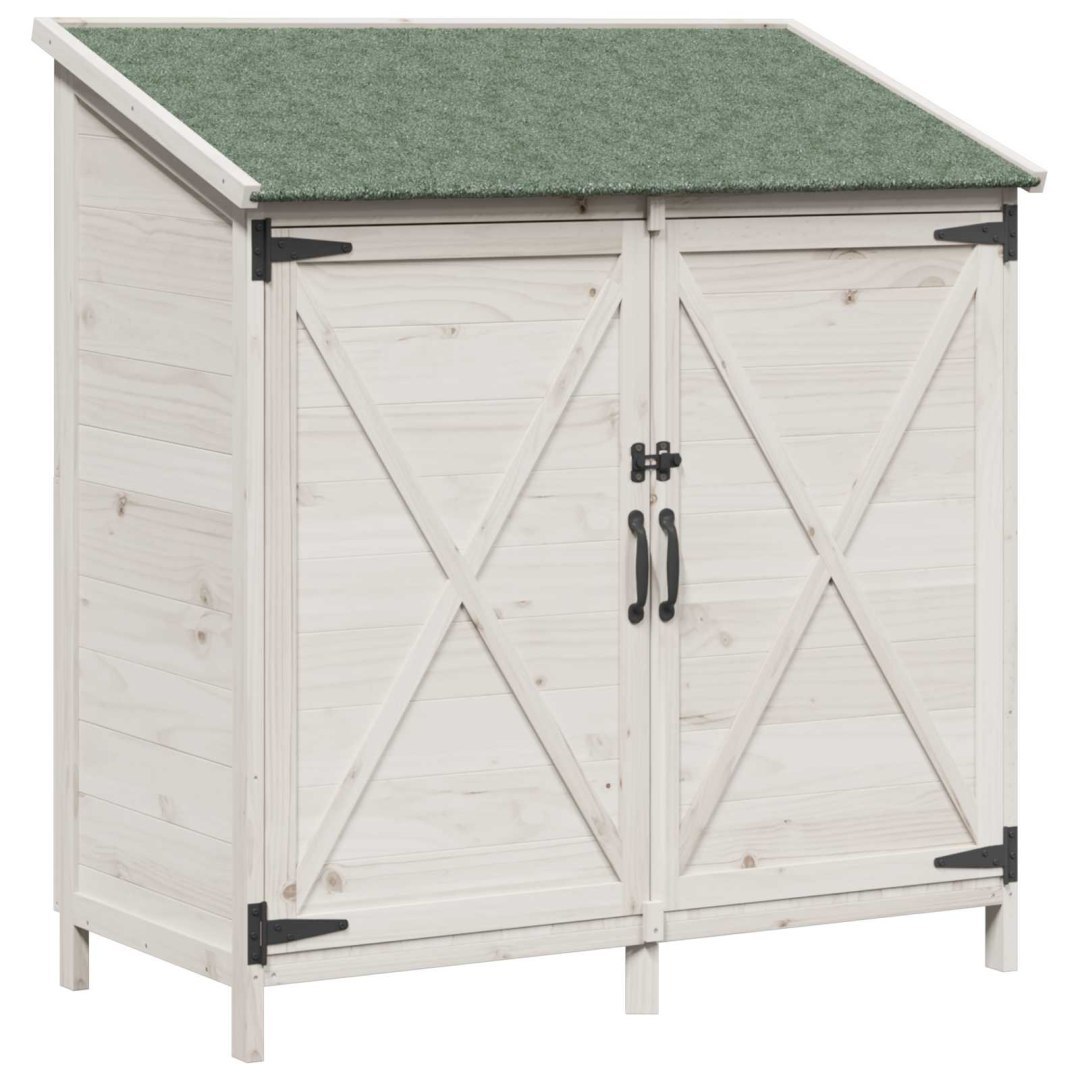 Shed ogrodowy Biały 106 x 56 x 113,5 cm Drewno Świerkowe