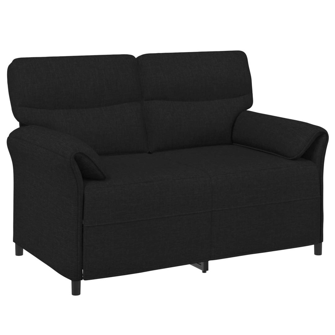 Sofa dwuosobowa 2-osobowy Czarny 138 x 83 x 95 cm tkanina