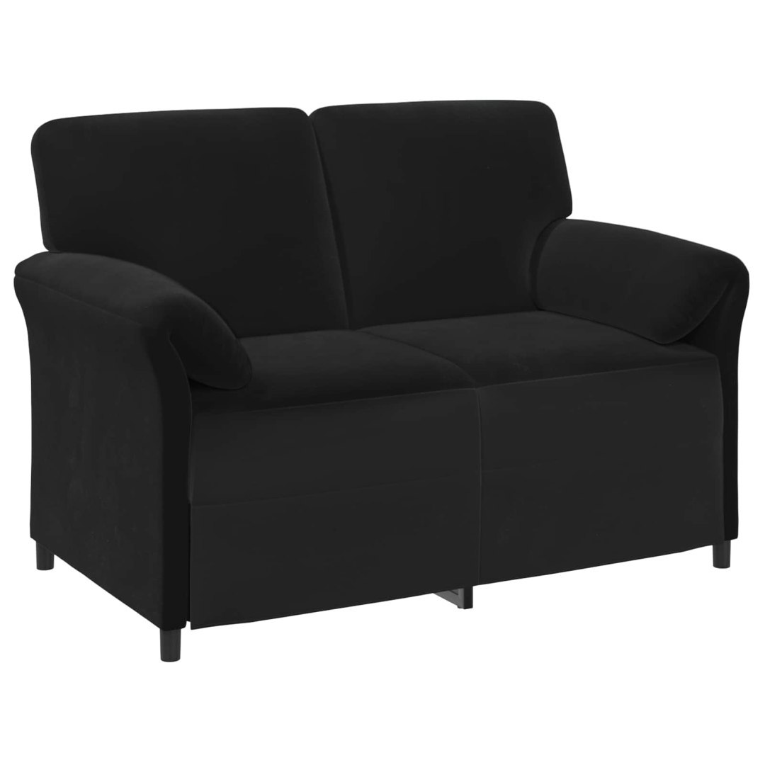 Sofa dwuosobowa Czarny 138 x 83 x 95 cm Welur