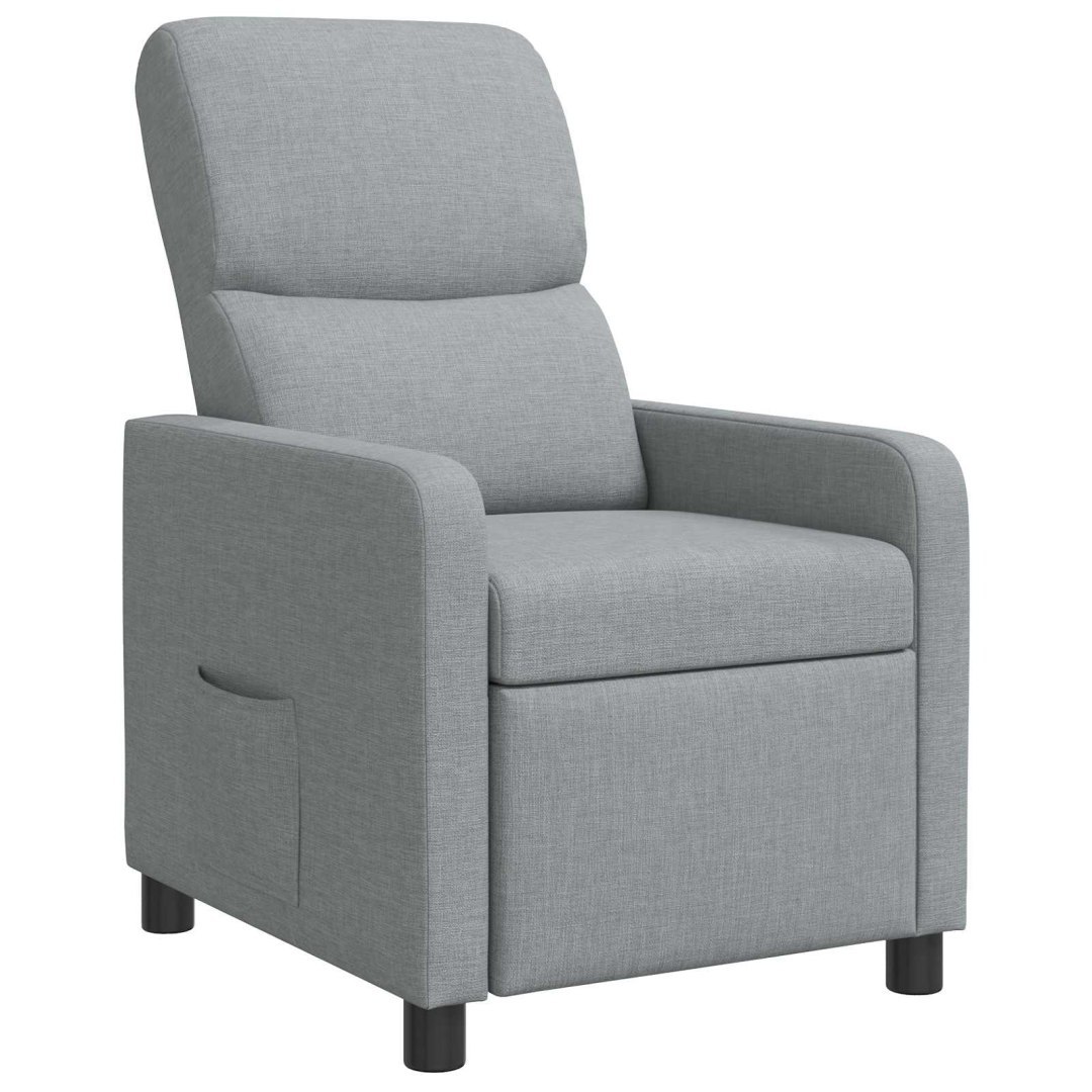 Fotel recliner jasnoszary Poliester