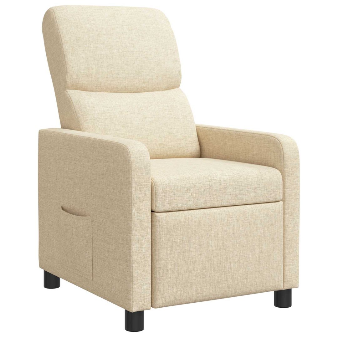 Fotel recliner kremowy Poliester