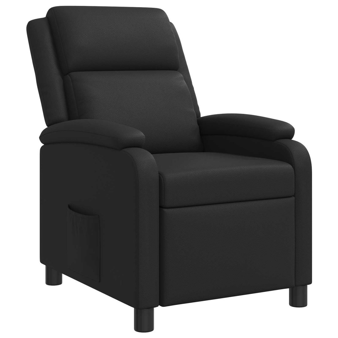 Fotel recliner Czarny Ekoskóra