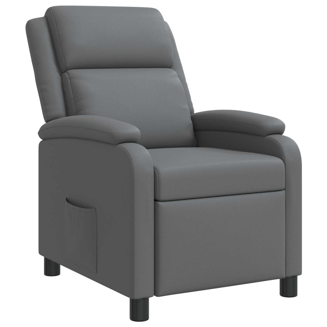 Fotel recliner Szary Ekoskóra