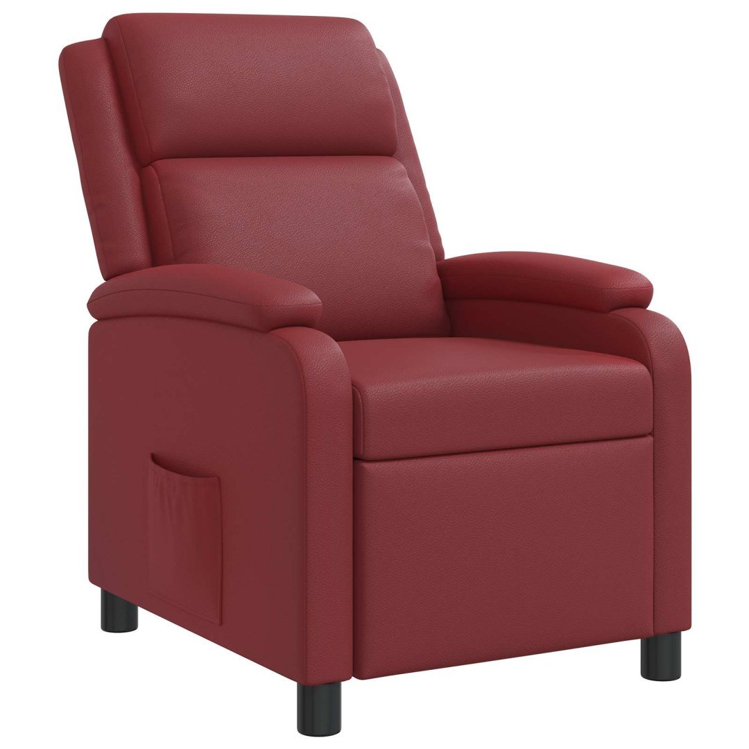 Fotel recliner Czerwone wino Ekoskóra