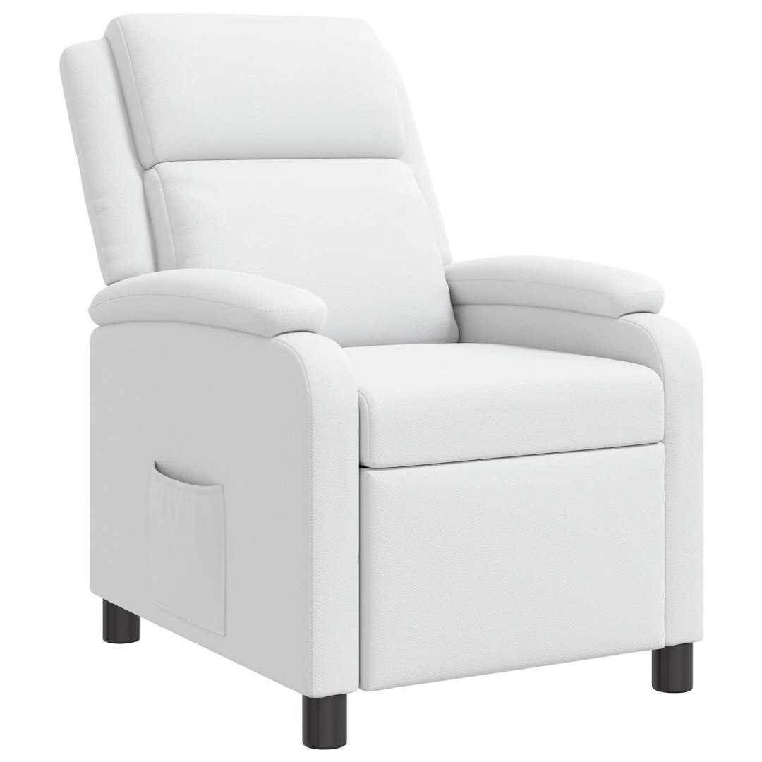 Fotel recliner Biały Ekoskóra