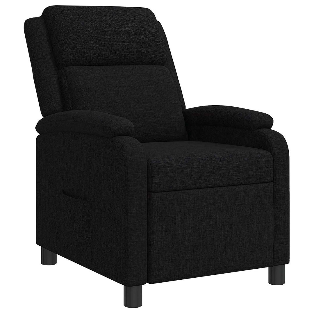 Fotel recliner Czarny tkanina