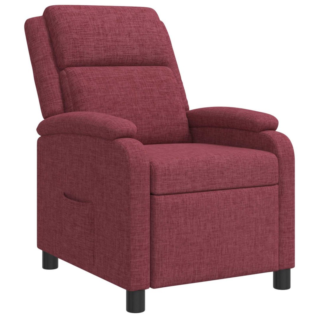 Fotel recliner Czerwone wino tkanina