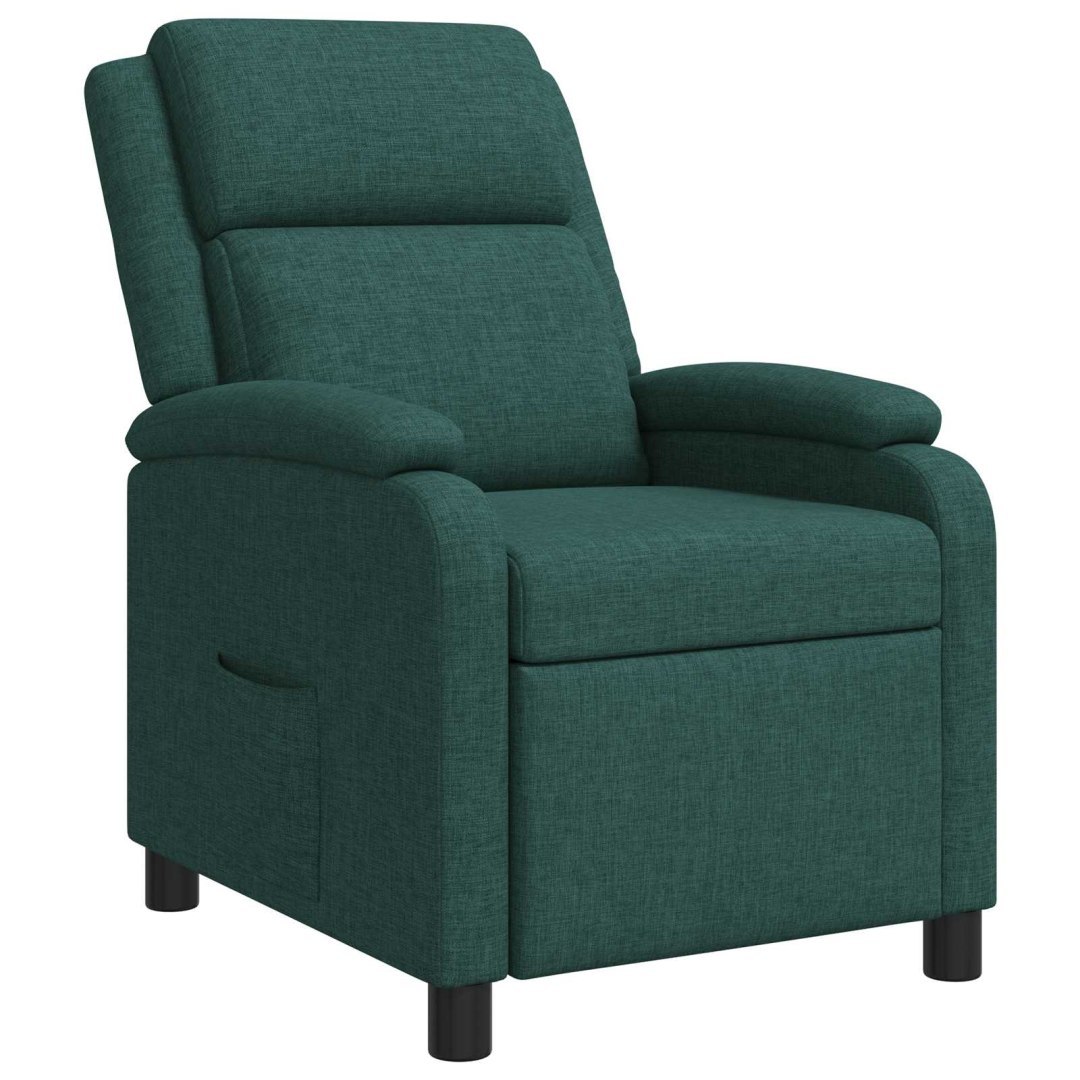 Fotel recliner Ciemnozielony tkanina