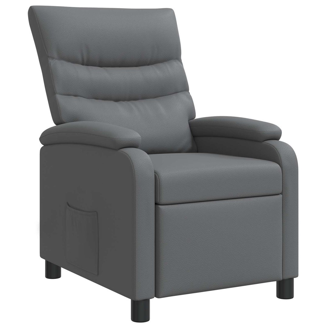 Fotel recliner Szary Ekoskóra