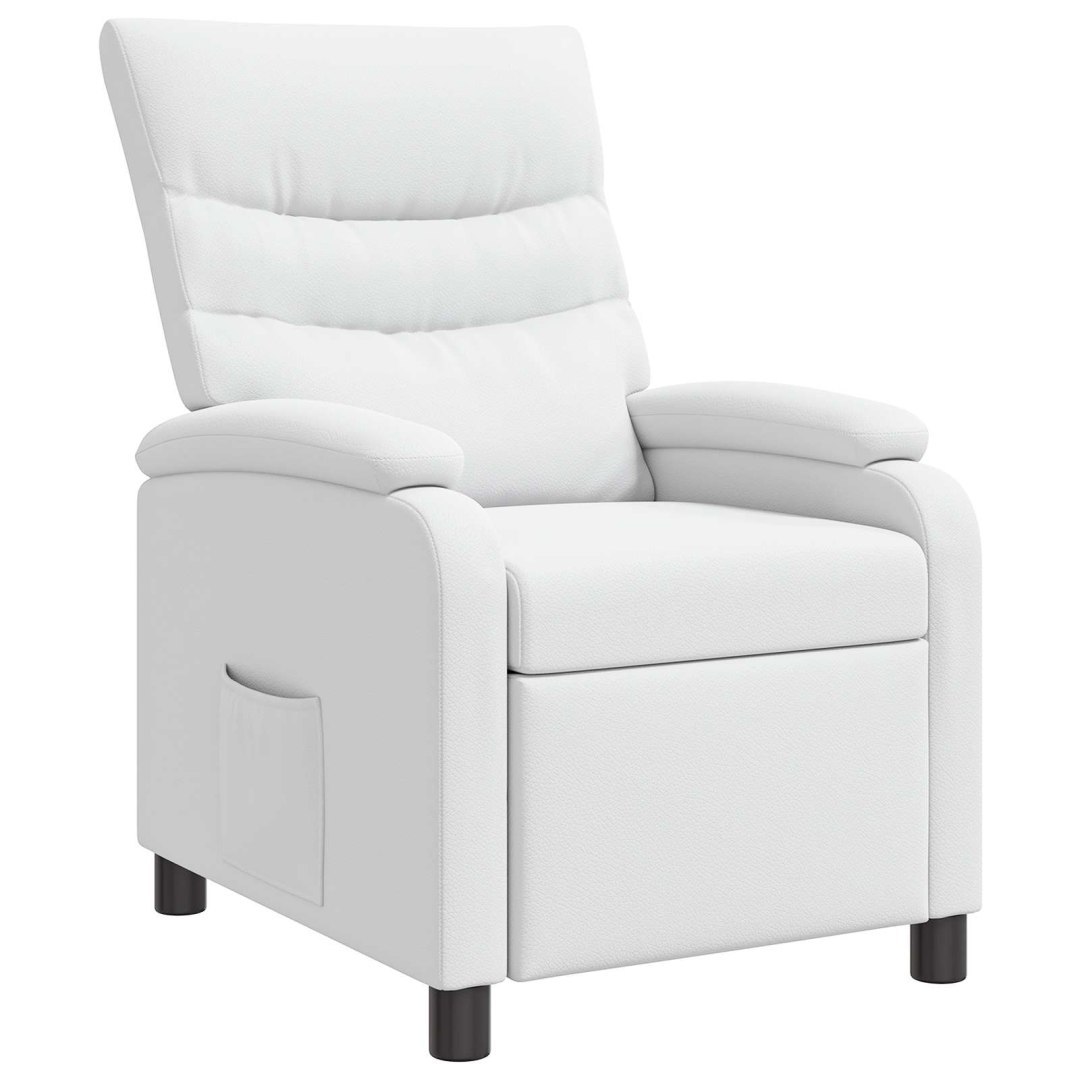 Fotel recliner Biały Ekoskóra