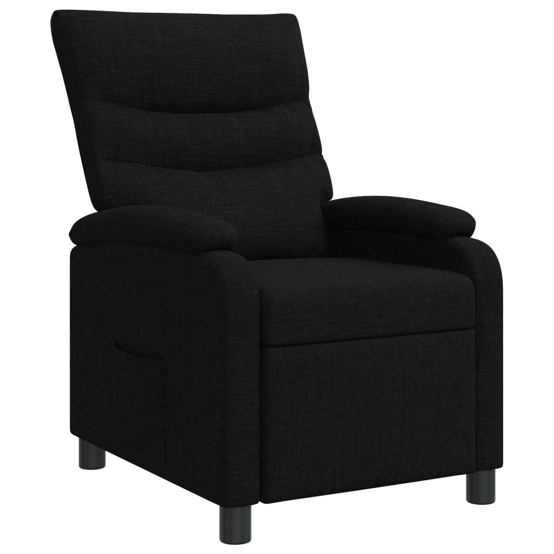 Fotel recliner Czarny tkanina