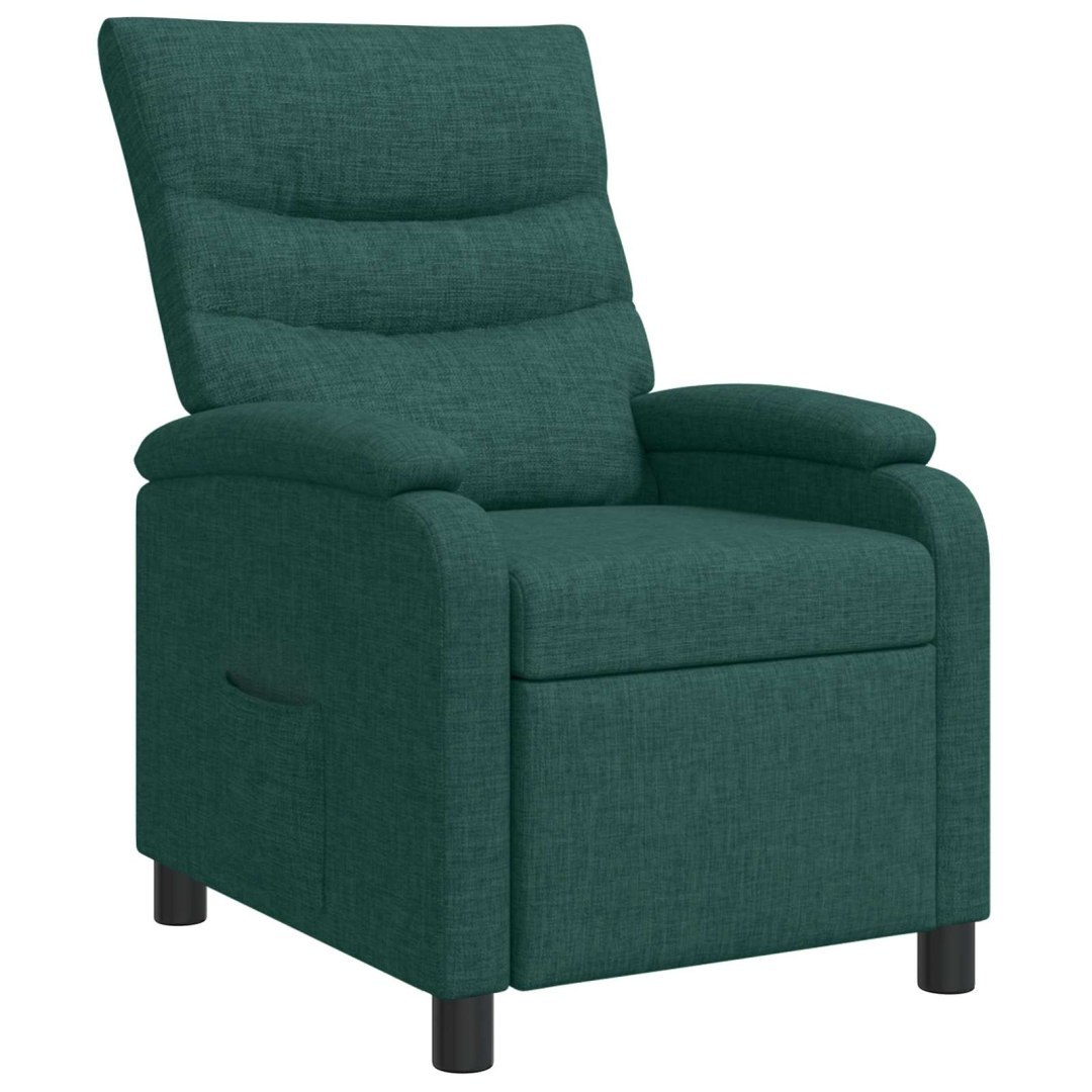 Fotel recliner Ciemnozielony tkanina