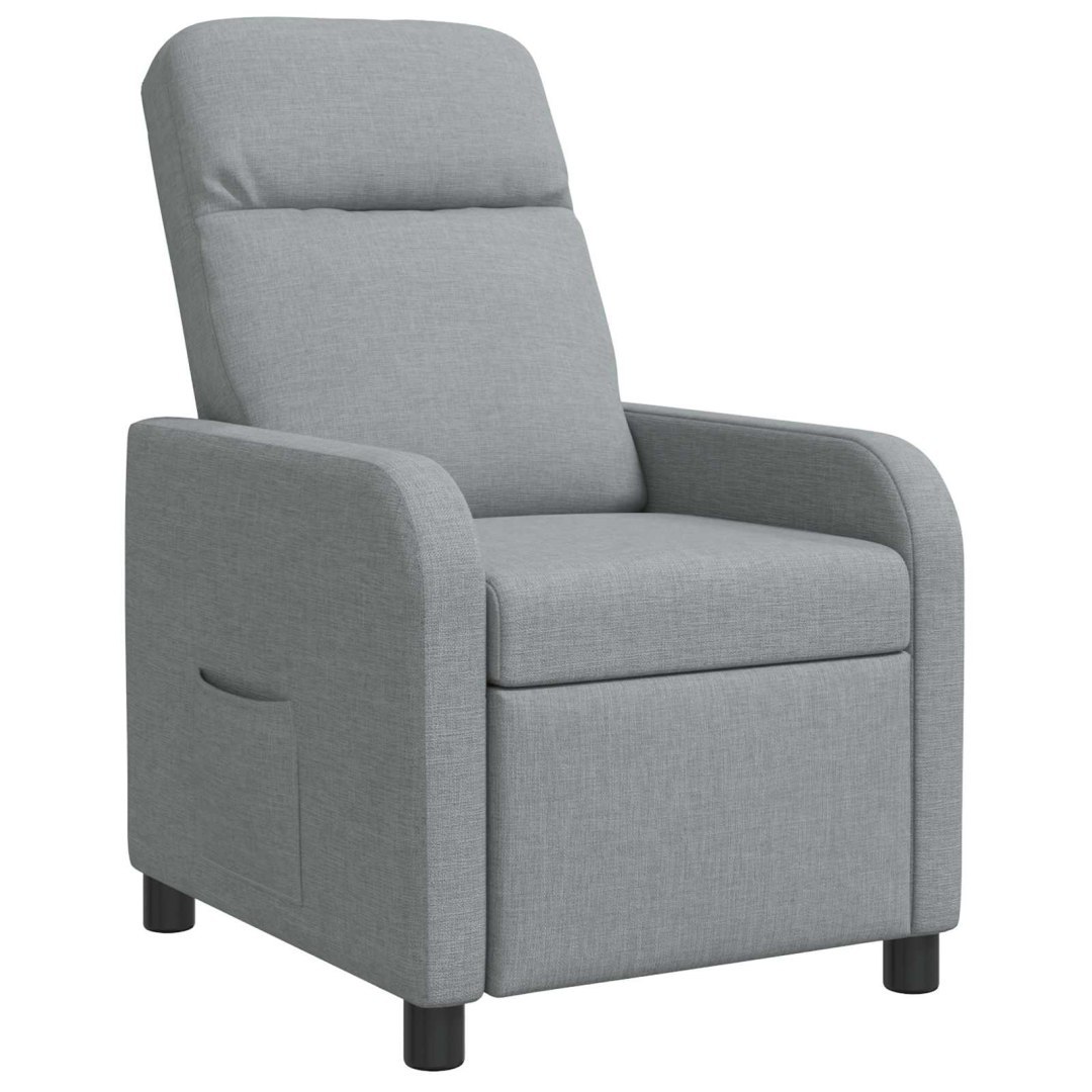 Fotel recliner jasnoszary tkanina