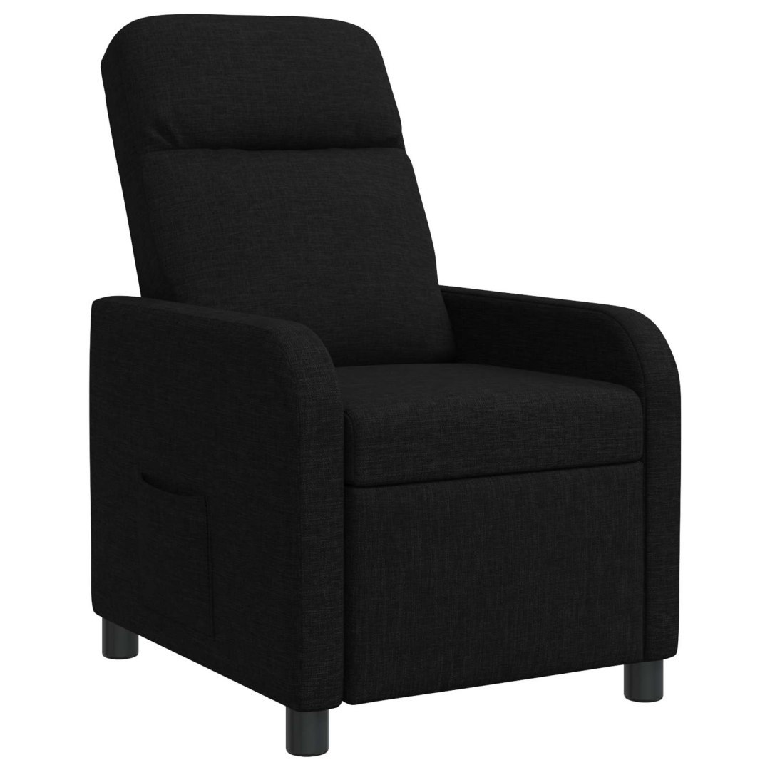 Fotel recliner Czarny tkanina