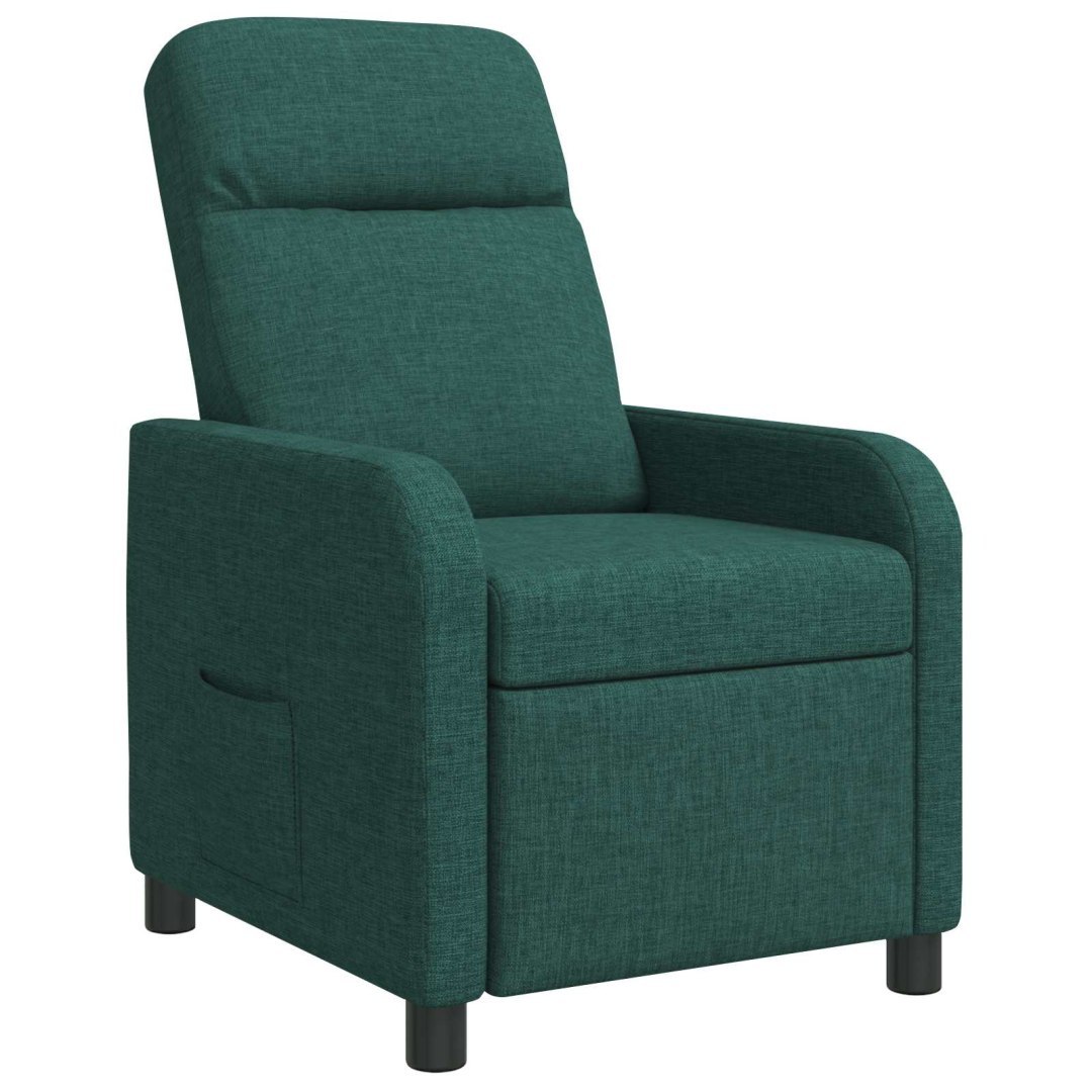 Fotel recliner Ciemnozielony tkanina