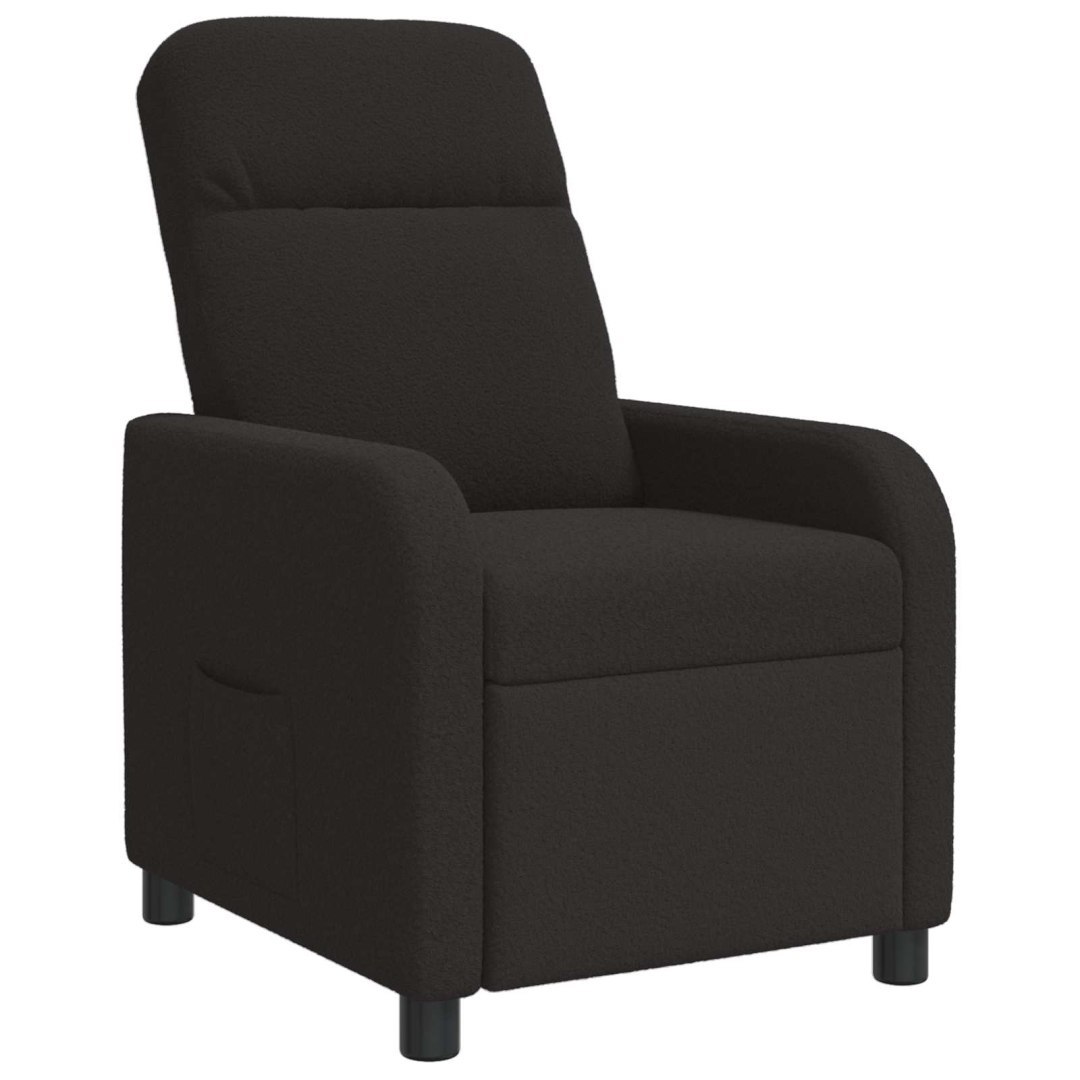 Fotel recliner Czarny Bouclé