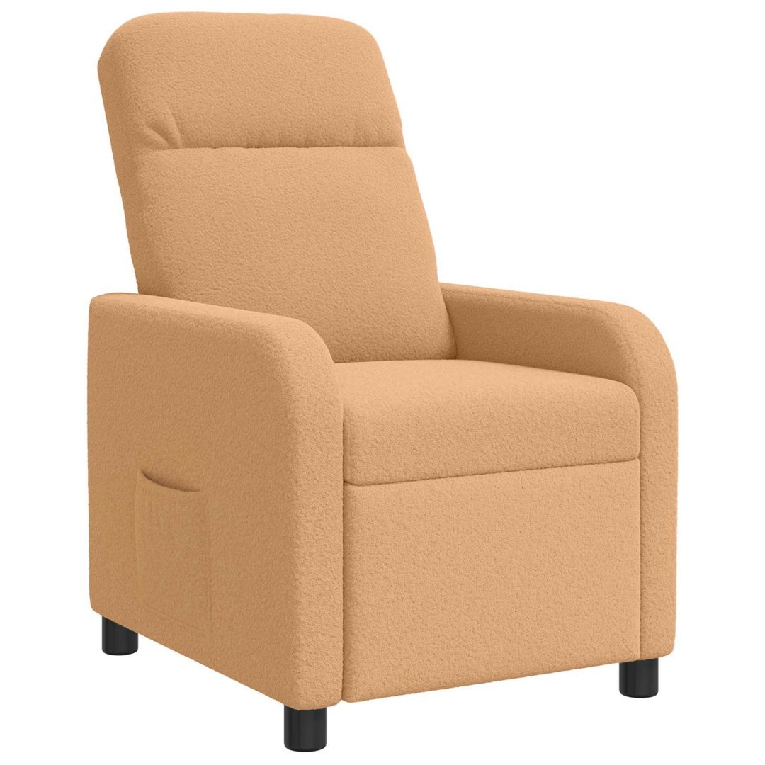 Fotel recliner Beżowy Bouclé
