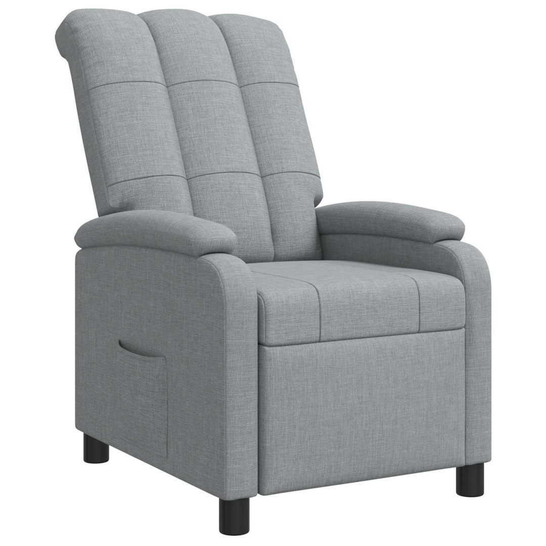 Fotel recliner jasnoszary tkanina