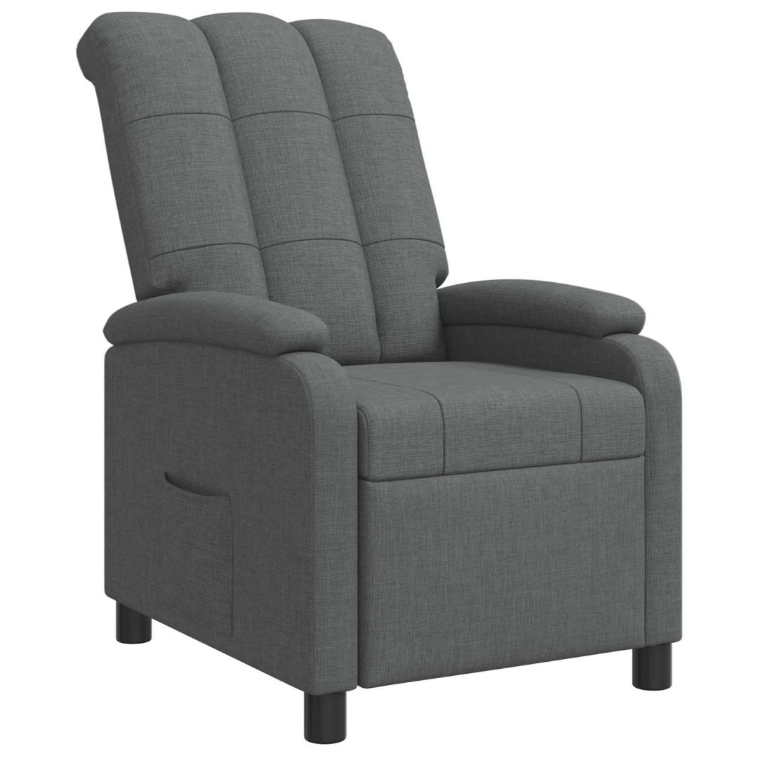 Fotel recliner ciemnoszary tkanina