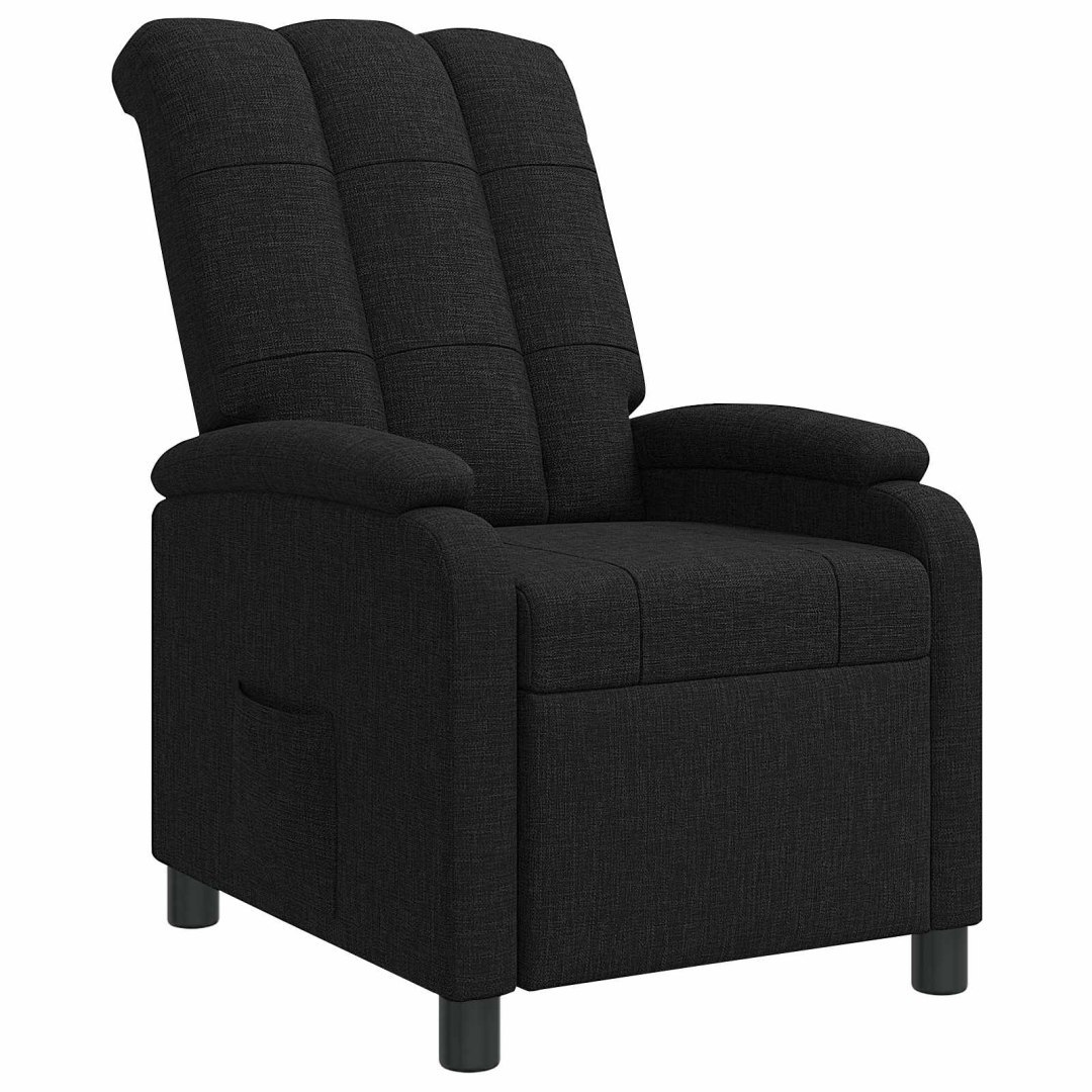 Fotel recliner Czarny tkanina