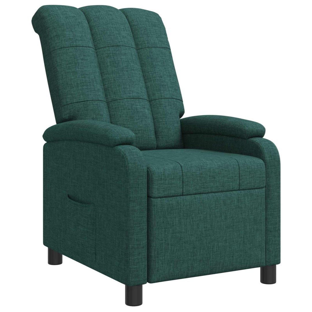 Fotel recliner Ciemnozielony tkanina
