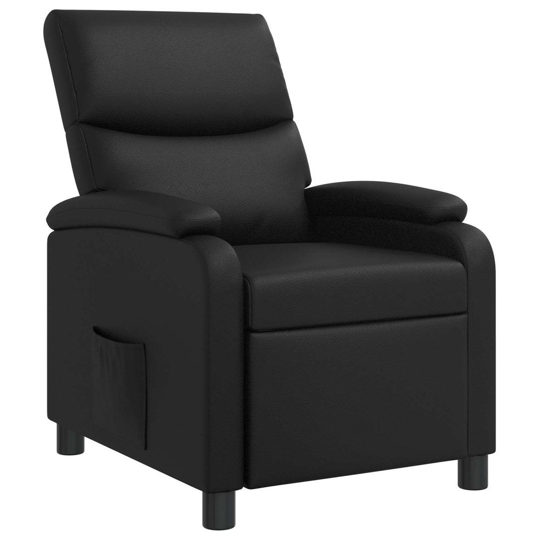 Fotel recliner Czarny Ekoskóra