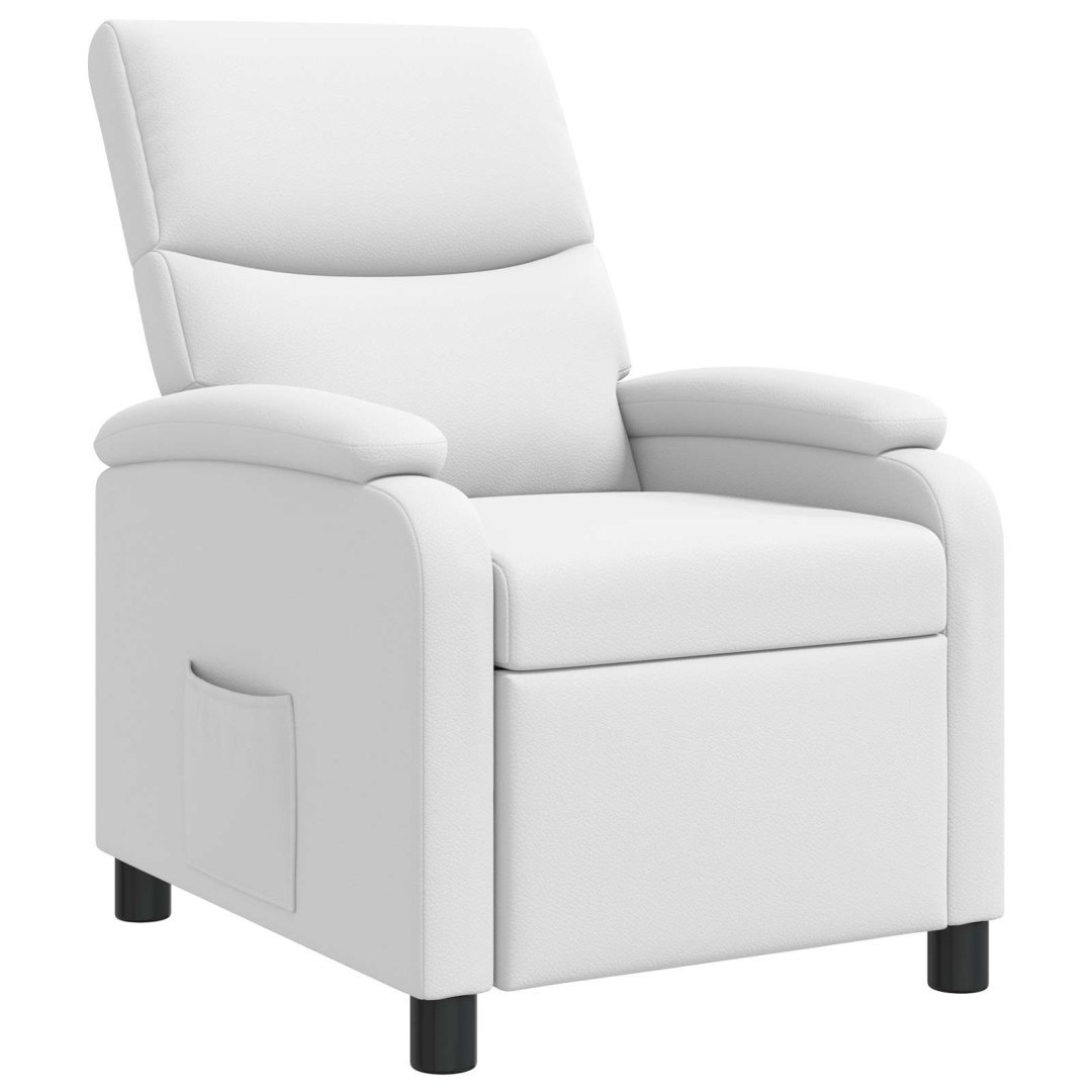 Fotel recliner Biały Ekoskóra