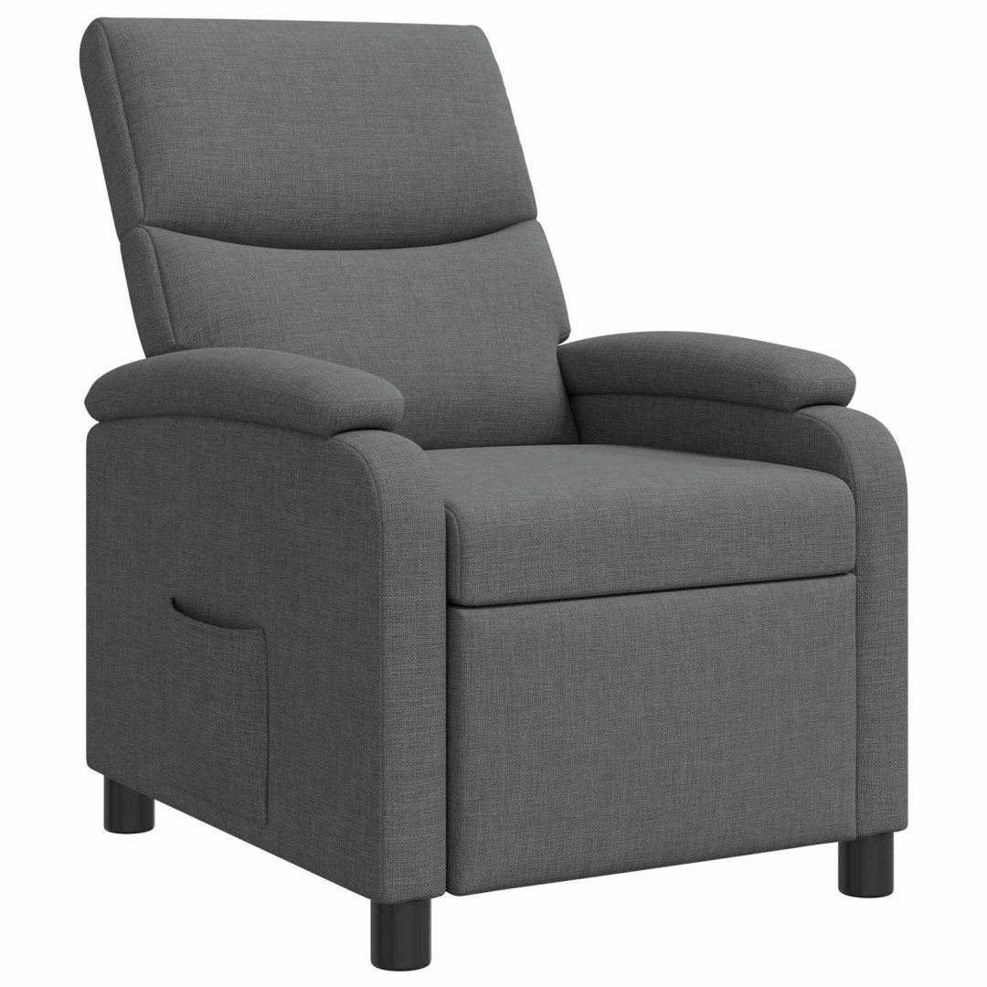 Fotel recliner ciemnoszary tkanina