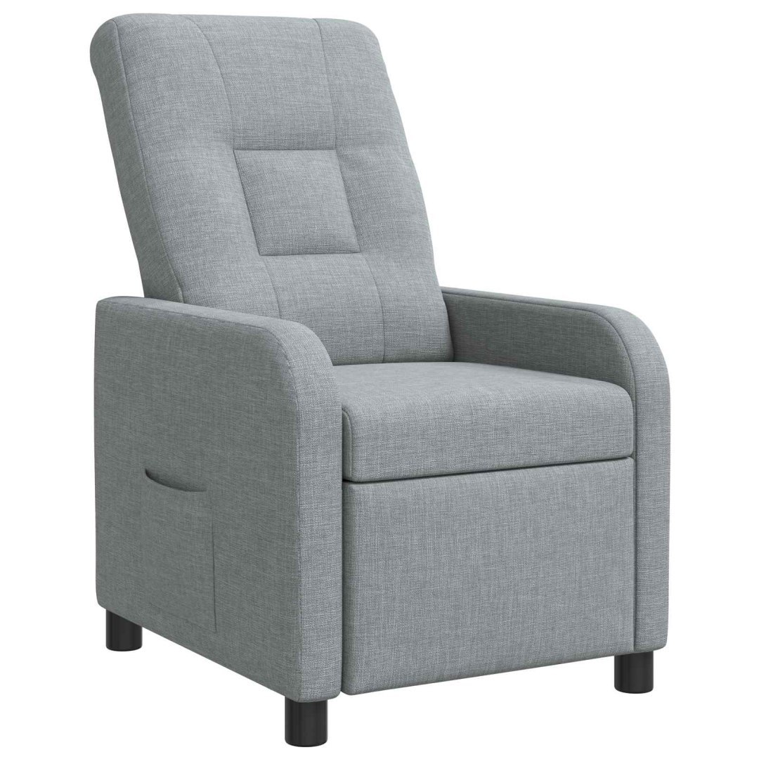 Fotel recliner jasnoszary tkanina