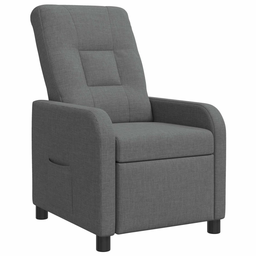 Fotel recliner ciemnoszary tkanina