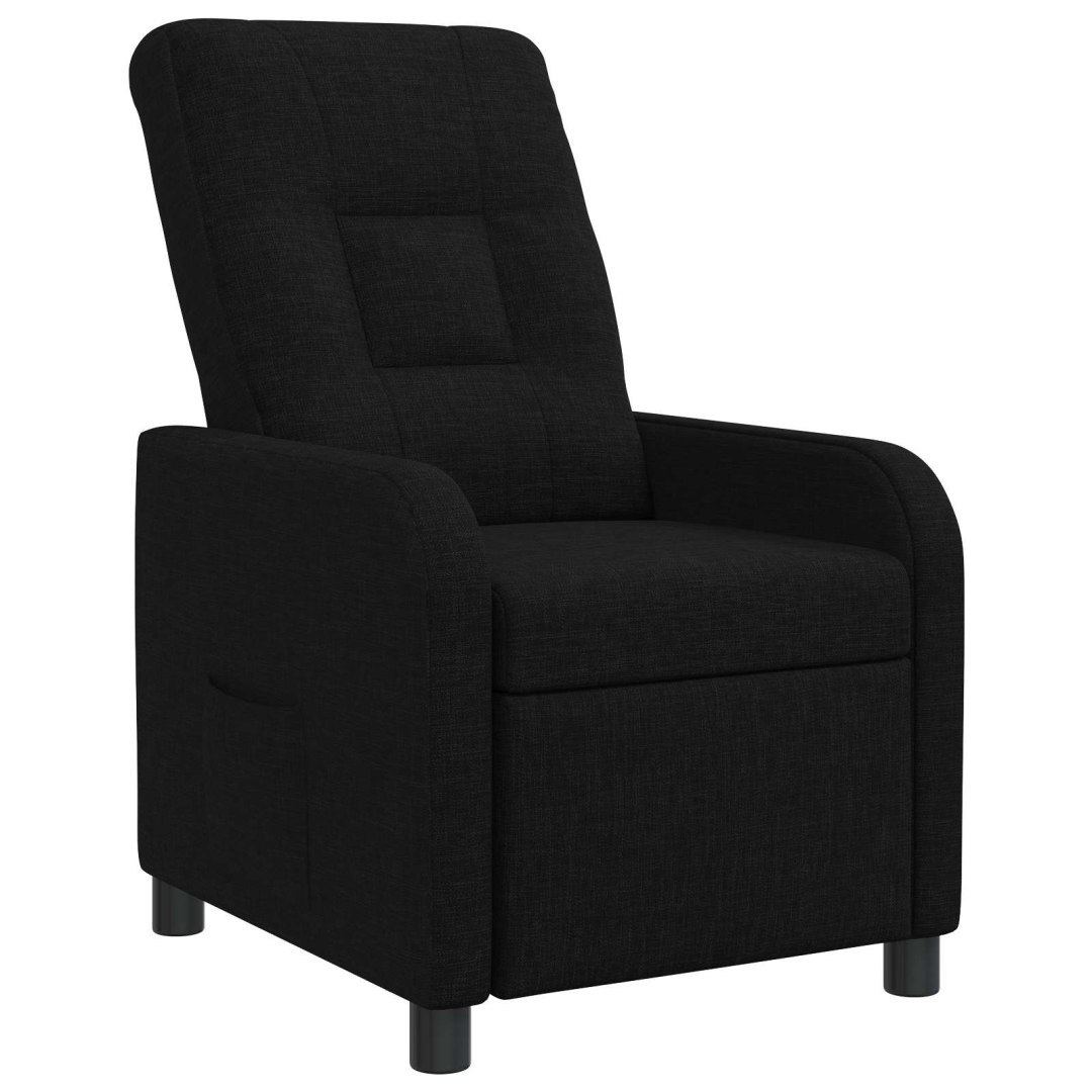 Fotel recliner Czarny tkanina
