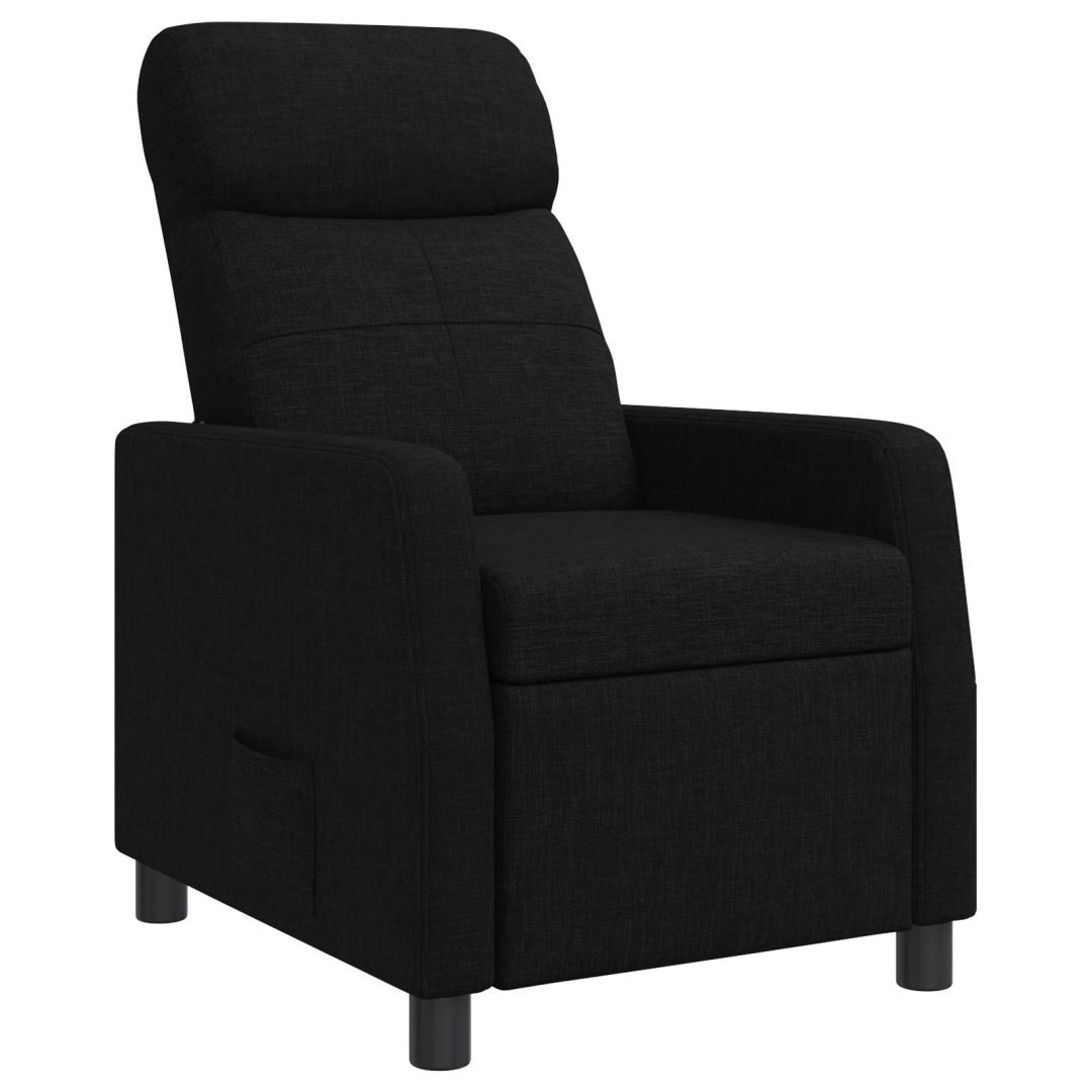 Fotel recliner Czarny tkanina